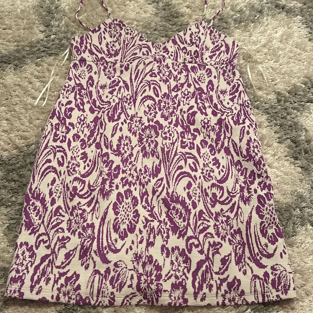 Zara Patterned Spaghetti Strap Textured Mini Dress